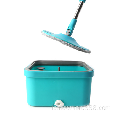 Square Spin Mop Bucket Set dengan Wringer (2 isi ulang)